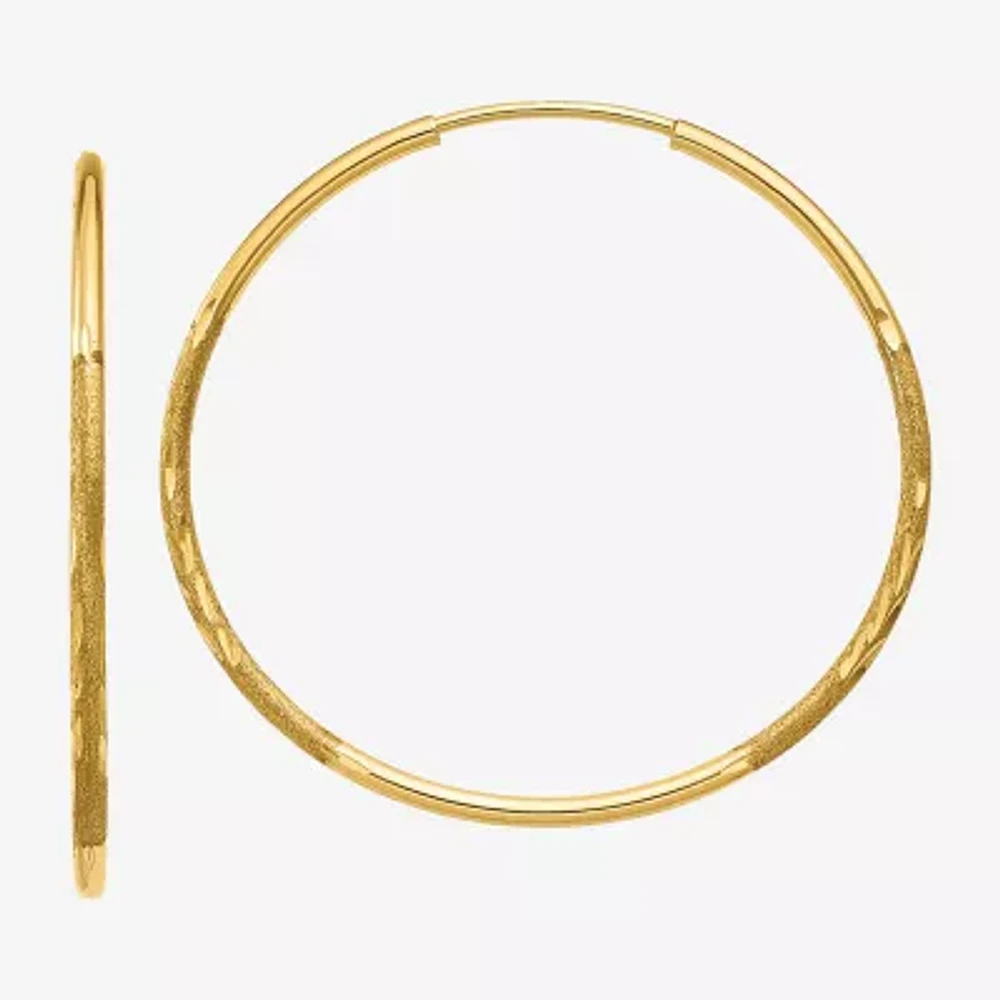 14K Gold 26mm Round Hoop Earrings