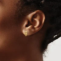 14K Gold 9mm Heart Stud Earrings