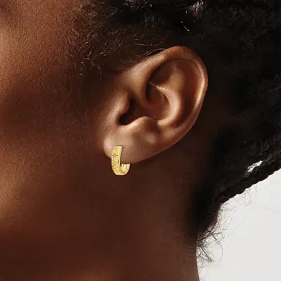 14K Gold 12mm Hoop Earrings