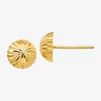 14K Gold 8mm Round Stud Earrings