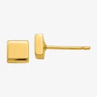 14K Gold 4.5mm Square Stud Earrings