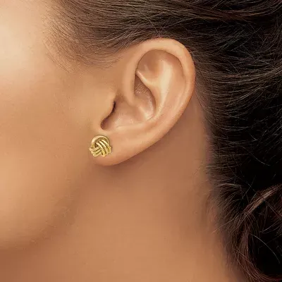 14K Gold 9mm Knot Stud Earrings