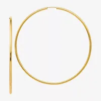 14K Gold 69.8mm Round Hoop Earrings