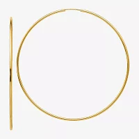 14K Gold 66.6mm Round Hoop Earrings