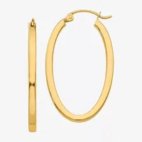 14K Gold 14mm Oval Hoop Earrings