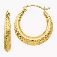 14K Gold 19mm Round Hoop Earrings