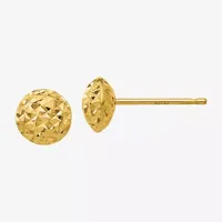 14K Gold 6mm Round Stud Earrings