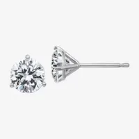 1 7/8 CT. T.W. White Moissanite 14K Gold 6.5mm Round Stud Earrings