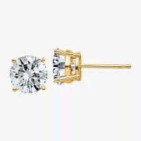 2 1/3 CT. T.W. White Moissanite 14K Gold 7mm Round Stud Earrings