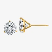 2 1/3 CT. T.W. White Moissanite 14K Gold 7mm Round Stud Earrings