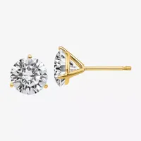 3 CT. T.W. White Moissanite 14K Gold 7.5mm Round Stud Earrings