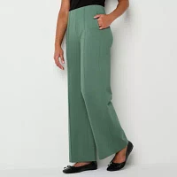 Liz Claiborne Womens Mid Rise Wide Leg Palazzo Pant