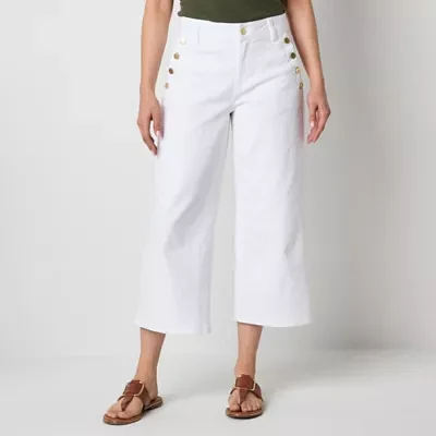 Liz Claiborne Tall Womens Mid Rise Classic Fit Cropped Pant