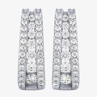 (G / Si2) 1 1/2 CT. T.W. Lab Grown White Diamond 14K Gold 20.9mm Hoop Earrings