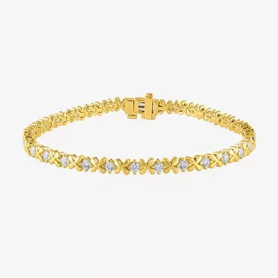 (G / Si2) 2 CT. T.W. Lab Grown White Diamond 10K Gold 7.25 Inch Tennis Bracelet