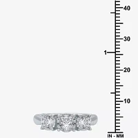 (G / SI1-SI2) Womens 1 CT. T.W. Lab Grown White Diamond 10K Gold Round 3-Stone Engagement Ring