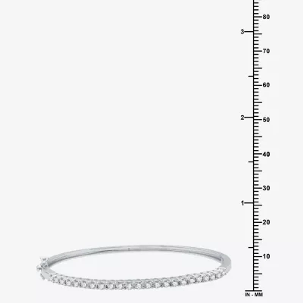 (H-I / I1) 1 CT. T.W. Lab Grown White Diamond Sterling Silver Bangle Bracelet