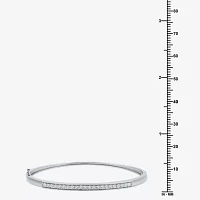 1/ CT. T.W. Natural White Diamond Sterling Silver Bangle Bracelet