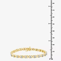 Womens 1/2 CT. T.W. Lab Grown White Diamond 14K Gold Over Silver Sterling Silver 7.5 Inch Tennis Bracelet