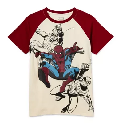 Disney Collection Little & Big Boys Crew Neck Short Sleeve Spiderman Graphic T-Shirt