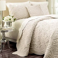 Vue Plush Decor Charlotte 3-pc. Coverlet Set