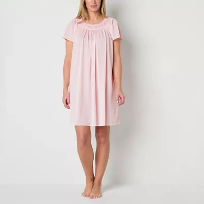Adonna Womens Short Sleeve Round Neck Nightgown