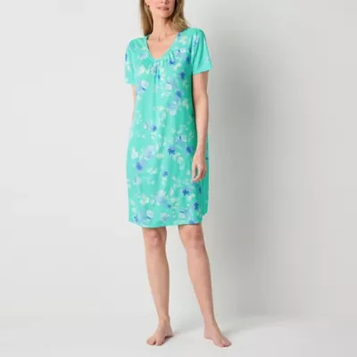 Adonna Womens Short Sleeve V Neck Nightgown