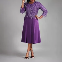 Giovanna Collection Womens 3/4 Sleeve A-Line Dress