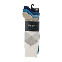 Gold Toe Track Argyle 3 Pair Crew Socks Mens