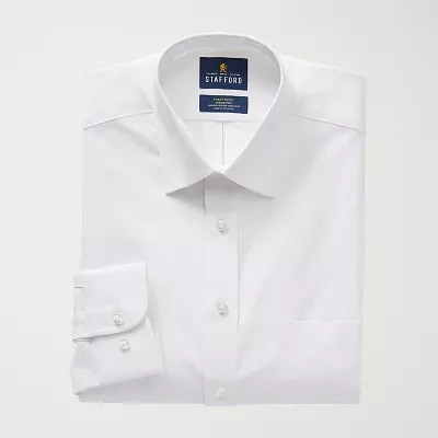 Stafford Advanced Performance Sweat Repel Mens Regular Fit Stretch Fabric Wrinkle Free Long Sleeve Dress Shirt