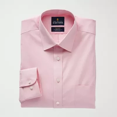 Stafford Advanced Performance Sweat Repel Mens Regular Fit Stretch Fabric Wrinkle Free Long Sleeve Dress Shirt