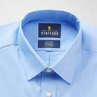 Stafford Smart Tech Mens Regular Fit Stretch Fabric Wrinkle Free Long Sleeve Dress Shirt