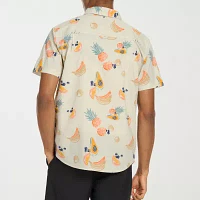 Hurley Mens Regular Fit Short Sleeve Button-Down Shirt