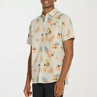 Hurley Mens Regular Fit Short Sleeve Button-Down Shirt