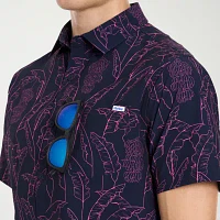 Hurley Mens Regular Fit Short Sleeve Floral Button-Down Shirt