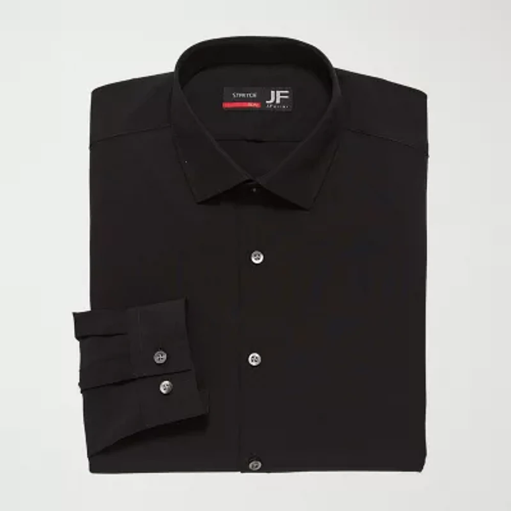 J. Ferrar Mens Big & Tall Stretch Regular Fit Easy Care Fabric Long Sleeve Dress Shirt