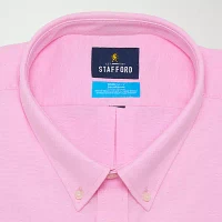 Stafford Big and Tall Coolmax All Season Oxford Mens Button Down Collar Long Sleeve Stretch Fabric Wrinkle Free Dress Shirt