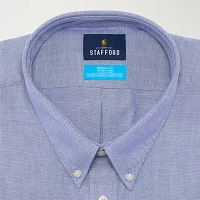 Stafford Big and Tall Coolmax All Season Oxford Mens Button Down Collar Long Sleeve Stretch Fabric Wrinkle Free Dress Shirt