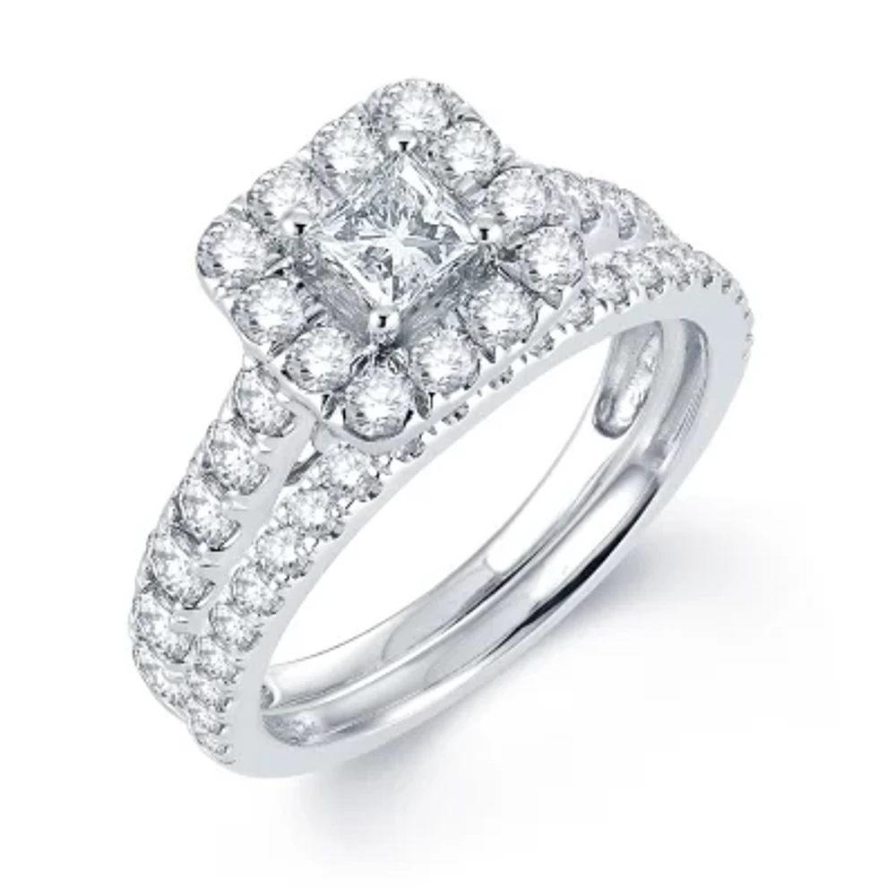 Modern Bride® Signature CT.T.W. Natural Diamond 14K White Gold Engagement Ring