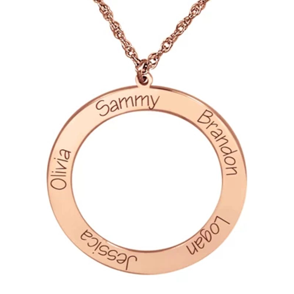 Personalized Open Circle Names Pendant Necklace