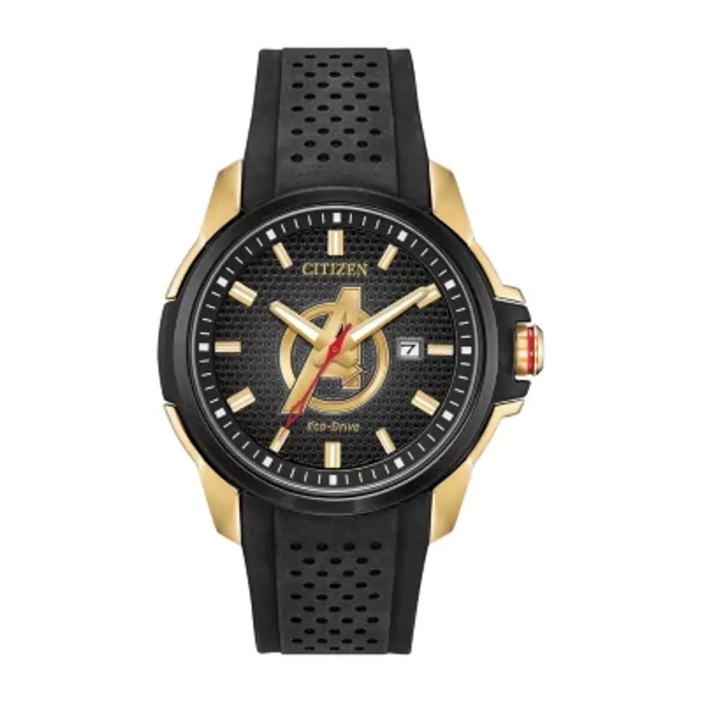 Citizen Avengers Marvel Mens Black Strap Watch Aw1155-03w