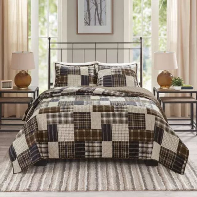 Nautica Ridgeport 3-Piece Beige Cotton Full/Queen Quilt Set