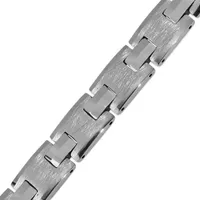 Gray Tungsten 8 1/2 Inch Solid Link Link Bracelet