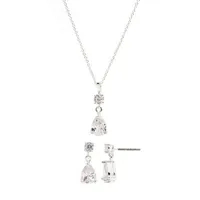 Sparkle Allure 2-pc. Cubic Zirconia Pure Silver Over Brass Jewelry Set