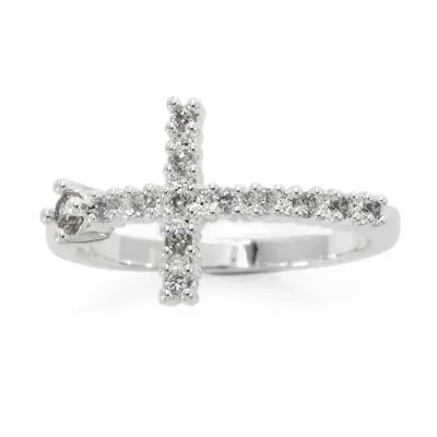 Sparkle Allure 2.5MM White Cubic Zirconia Pure Silver Over Brass Band