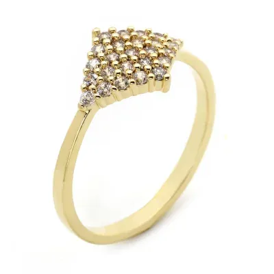 Sparkle Allure Cubic Zirconia 14K Gold Over Brass Promise Ring
