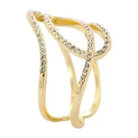 Sparkle Allure Crystal 14K Gold Over Brass Cocktail Ring