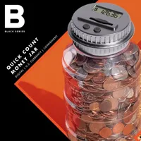 The Black Series Digital Coin-Counting Money Jar with LCD Screen