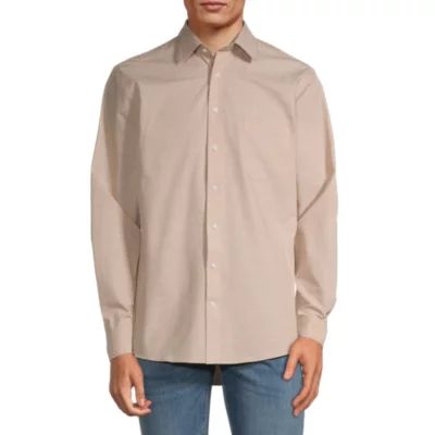 Stafford Mens Regular Fit Long Sleeve Button-Down Shirt