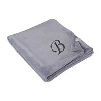 Swift Home Ultra Soft Embroidered Monogram Blanket 50"X60" Midweight Throw